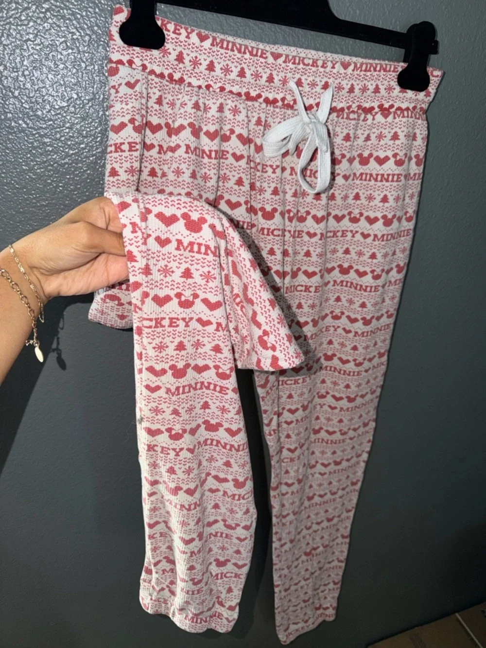 Disney Mickey and Minnie Christmas Holiday Pajama Pants - Picture 2 of 4